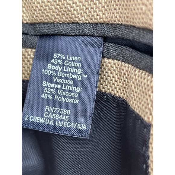 J Crew Ludlow Blazer Tan Linen Cotton Blend Size 42R - Picture 12 of 12